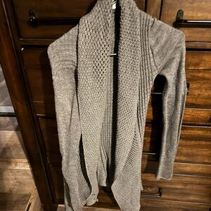 "Cozy Chic Saywhat Women's XS Gray Open-Front Knit Cardigan Sweater"